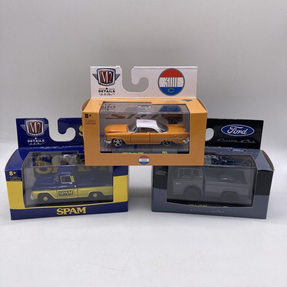 M2 Machines - Lot of 3 - Spam Truck 1960 Ford C-600- 1957 Chrysler 300C Diecast